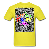 Keith Haring shirt Graphic Street Art T-Shirt Size S-6XL - yellow