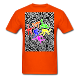 Keith Haring shirt Graphic Street Art T-Shirt Size S-6XL - orange