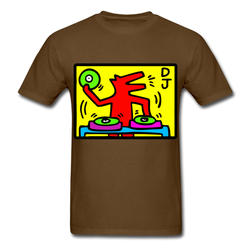 Keith Haring - DJ  1988  Talking Heads  Abstrait  Pop Art T-shirt respirant - brown