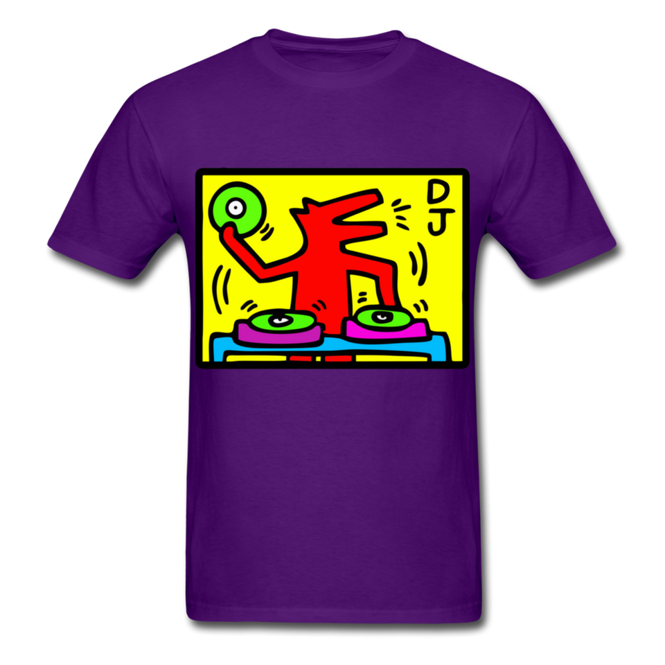 Keith Haring - DJ  1988  Talking Heads  Abstrait  Pop Art T-shirt respirant - purple