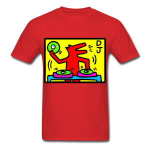 Keith Haring - DJ  1988  Talking Heads  Abstrait  Pop Art T-shirt respirant - red