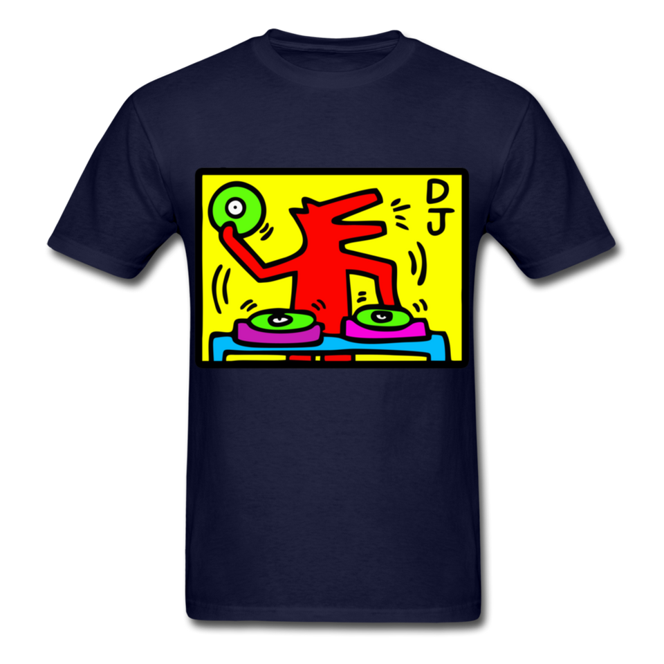 Keith Haring - DJ  1988  Talking Heads  Abstrait  Pop Art T-shirt respirant - navy