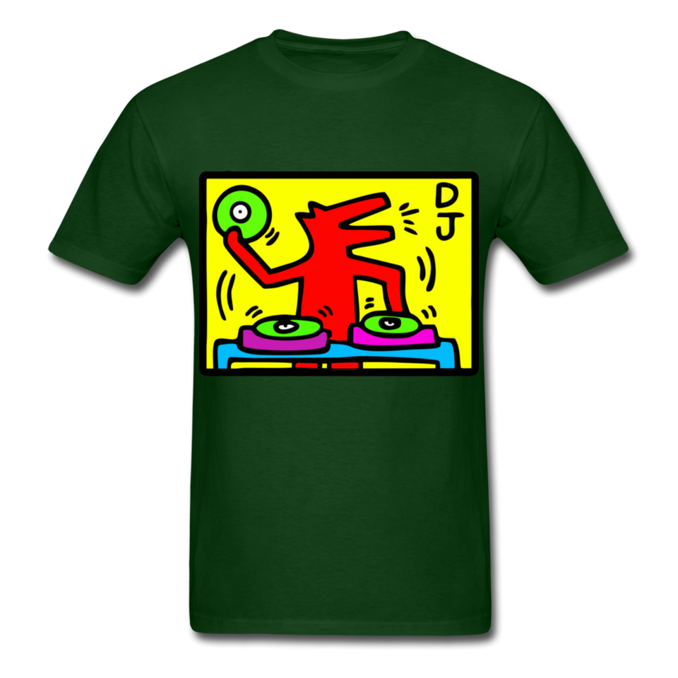 Keith Haring - DJ  1988  Talking Heads  Abstrait  Pop Art T-shirt respirant - forest green