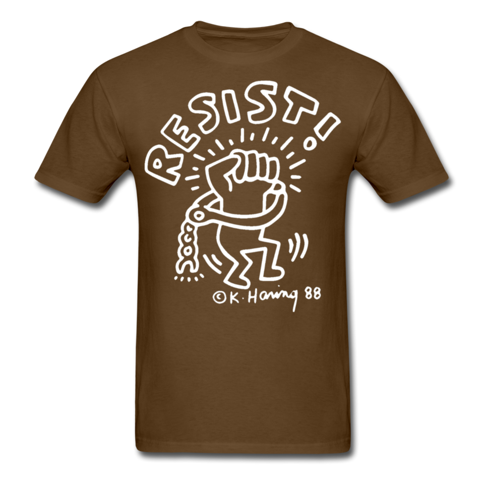 Keith Haring 88 shirt - Resist Meilleur vendeur Graphic Art T-Shirt Size S-6XL - brown