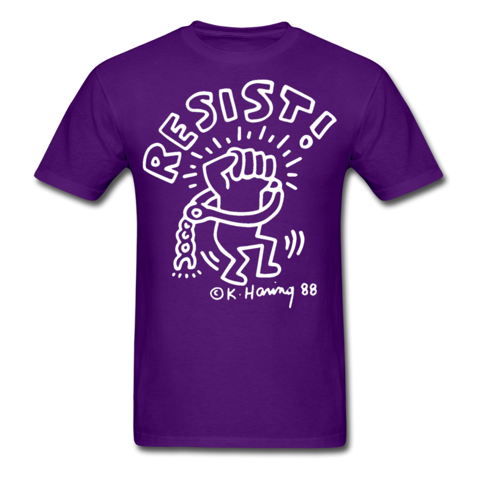 Keith Haring 88 shirt - Resist Meilleur vendeur Graphic Art T-Shirt Size S-6XL - purple