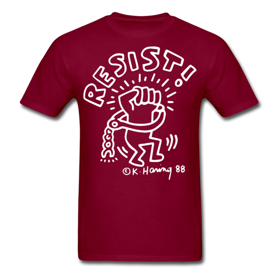 Keith Haring 88 shirt - Resist Meilleur vendeur Graphic Art T-Shirt Size S-6XL - burgundy
