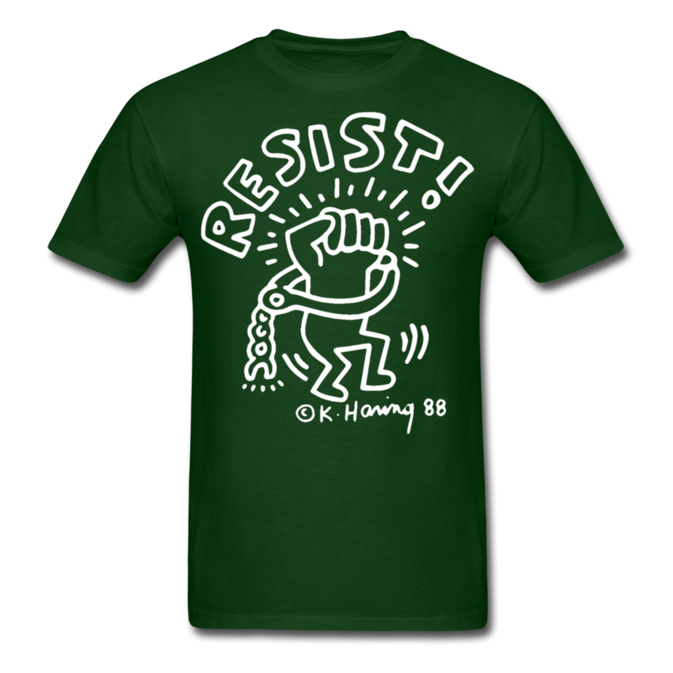 Keith Haring 88 shirt - Resist Meilleur vendeur Graphic Art T-Shirt Size S-6XL - forest green