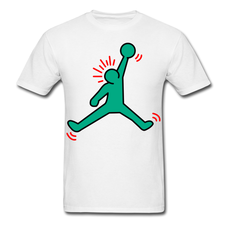 Keith Haring shirt NBA Basketball Graphic Street Art Jordan T-Shirt Size S-6XL - white