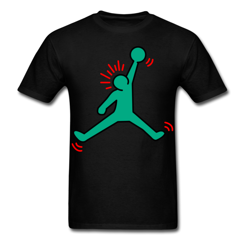 Keith Haring shirt NBA Basketball Graphic Street Art Jordan T-Shirt Size S-6XL - black