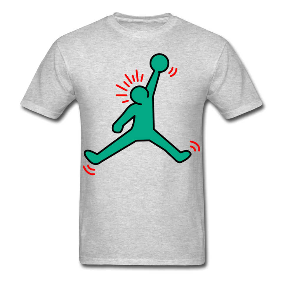 Keith Haring shirt NBA Basketball Graphic Street Art Jordan T-Shirt Size S-6XL - heather gray