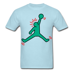 Keith Haring shirt NBA Basketball Graphic Street Art Jordan T-Shirt Size S-6XL - powder blue