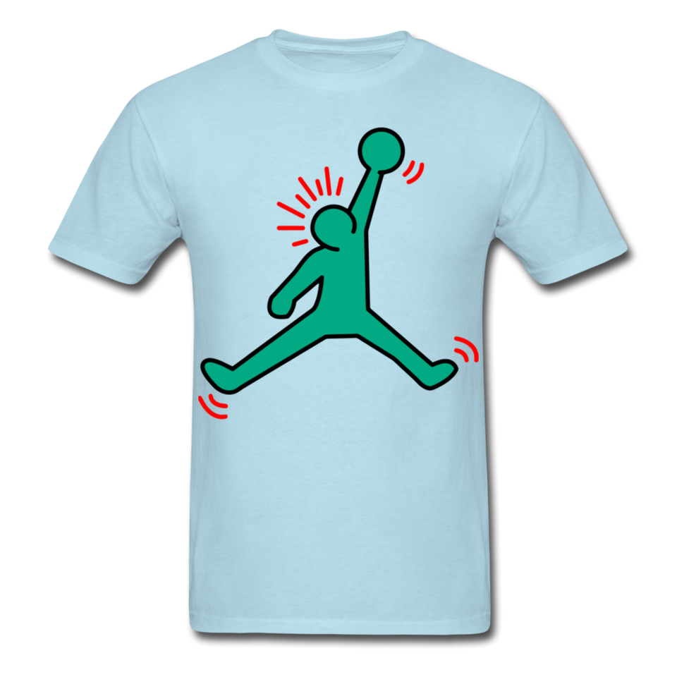 Keith Haring shirt NBA Basketball Graphic Street Art Jordan T-Shirt Size S-6XL - powder blue
