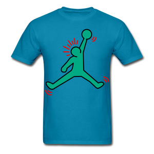 Keith Haring shirt NBA Basketball Graphic Street Art Jordan T-Shirt Size S-6XL - turquoise