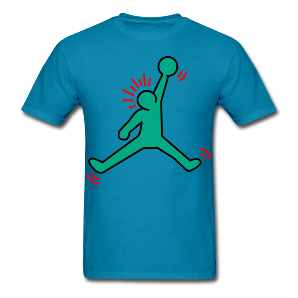 Keith Haring shirt NBA Basketball Graphic Street Art Jordan T-Shirt Size S-6XL - turquoise