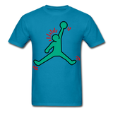 Keith Haring shirt NBA Basketball Graphic Street Art Jordan T-Shirt Size S-6XL - turquoise
