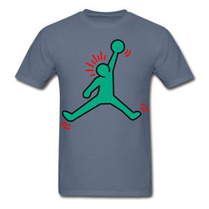 Keith Haring shirt NBA Basketball Graphic Street Art Jordan T-Shirt Size S-6XL - denim