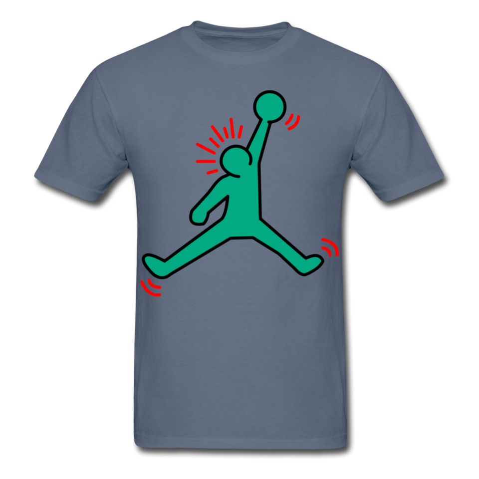 Keith Haring shirt NBA Basketball Graphic Street Art Jordan T-Shirt Size S-6XL - denim