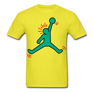 Keith Haring shirt NBA Basketball Graphic Street Art Jordan T-Shirt Size S-6XL - yellow