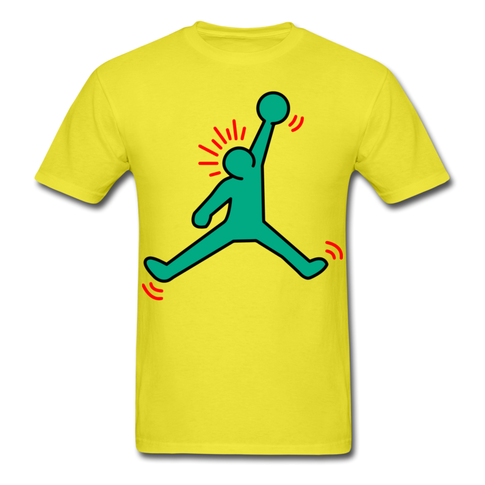 Keith Haring shirt NBA Basketball Graphic Street Art Jordan T-Shirt Size S-6XL - yellow