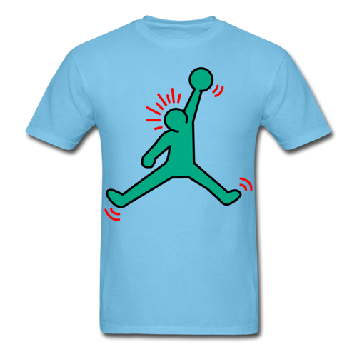 Keith Haring shirt NBA Basketball Graphic Street Art Jordan T-Shirt Size S-6XL - aquatic blue