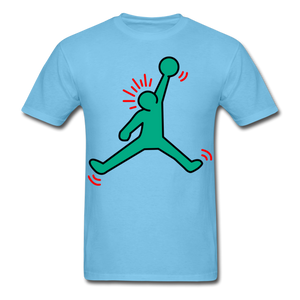 Keith Haring shirt NBA Basketball Graphic Street Art Jordan T-Shirt Size S-6XL - aquatic blue