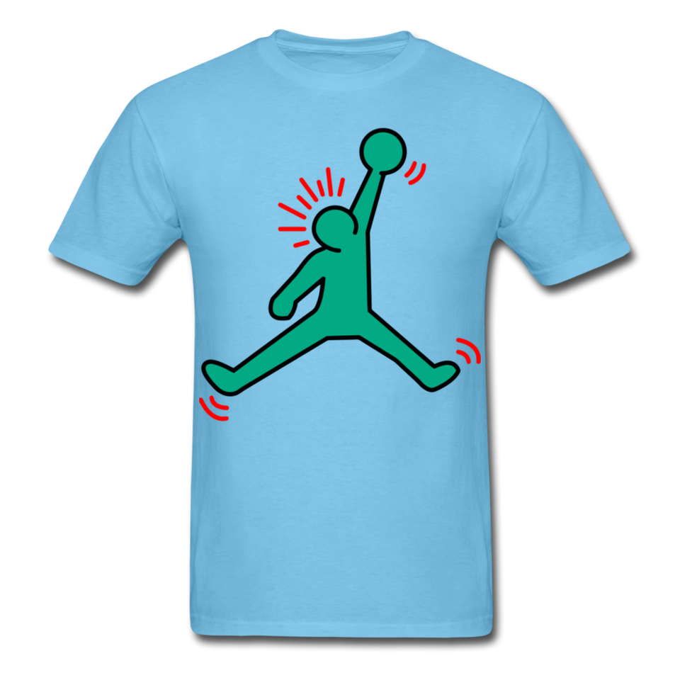 Keith Haring shirt NBA Basketball Graphic Street Art Jordan T-Shirt Size S-6XL - aquatic blue