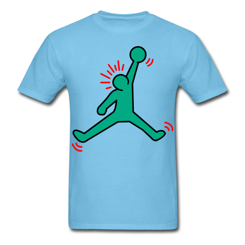 Keith Haring shirt NBA Basketball Graphic Street Art Jordan T-Shirt Size S-6XL - aquatic blue