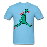 Keith Haring shirt NBA Basketball Graphic Street Art Jordan T-Shirt Size S-6XL - aquatic blue