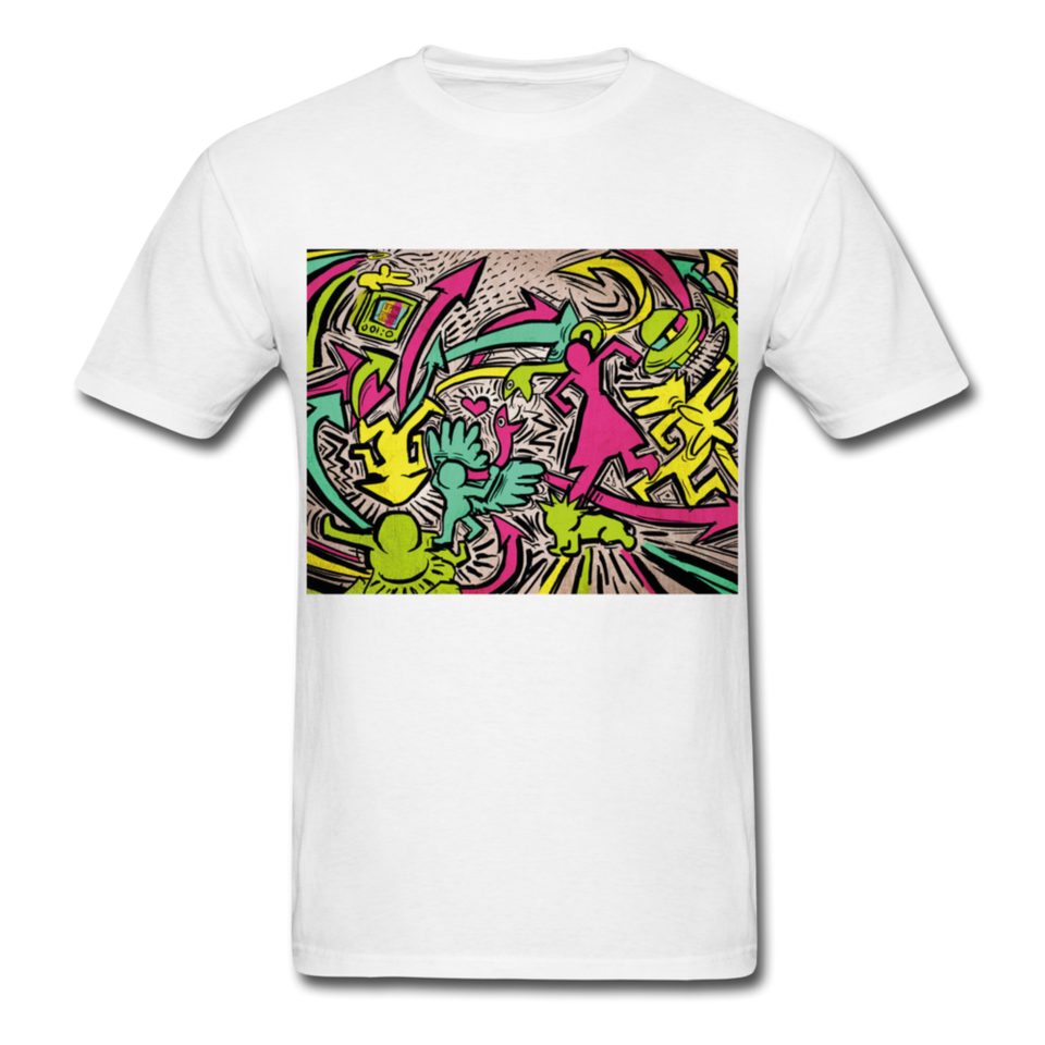 Keith Haring Tenue de chemise de rap, meilleure idée cadeau, Kicking It T-shirt - white