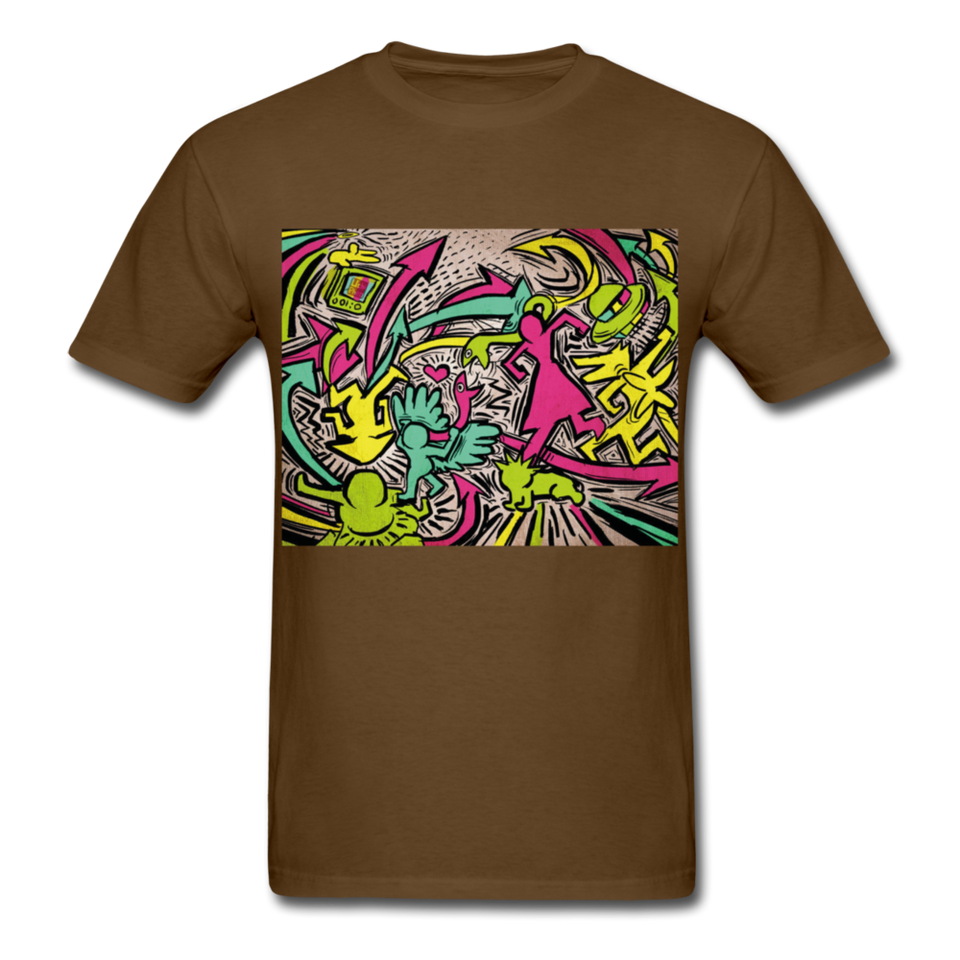 Keith Haring Tenue de chemise de rap, meilleure idée cadeau, Kicking It T-shirt - brown