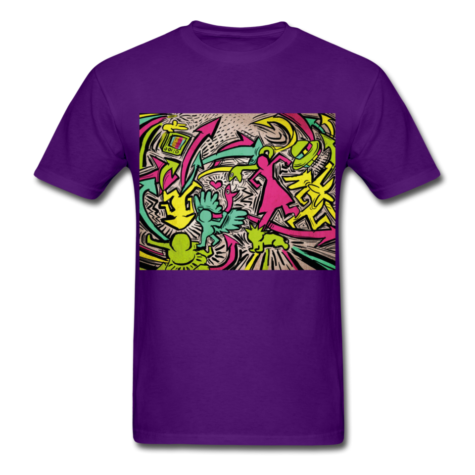 Keith Haring Tenue de chemise de rap, meilleure idée cadeau, Kicking It T-shirt - purple