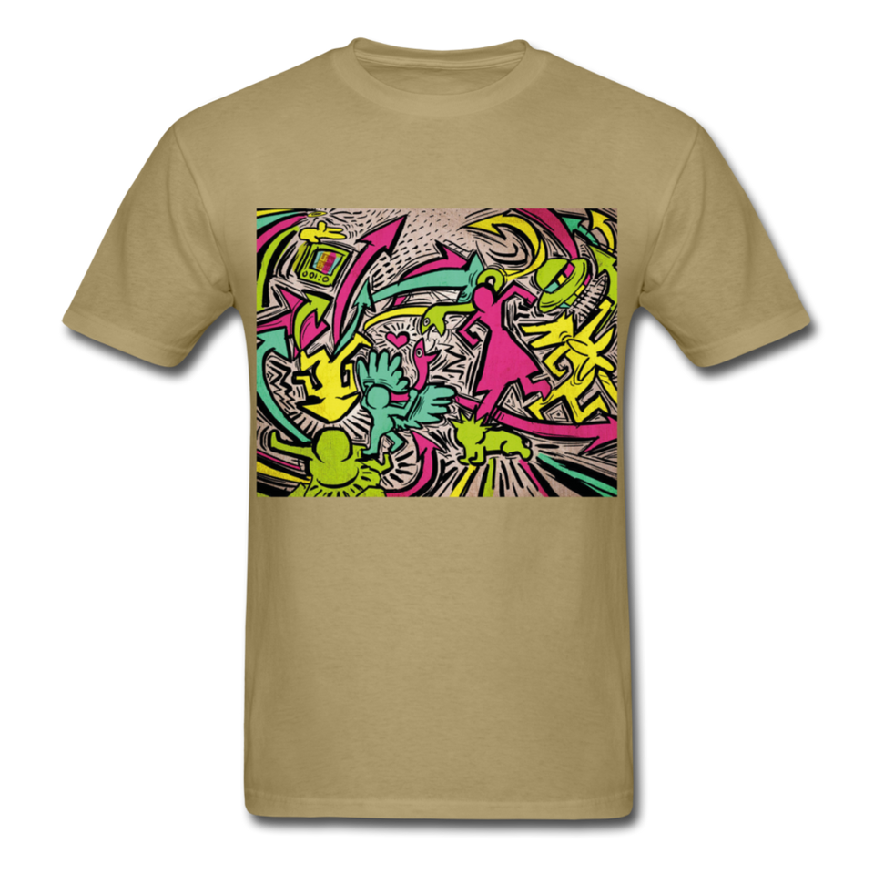Keith Haring Tenue de chemise de rap, meilleure idée cadeau, Kicking It T-shirt - khaki