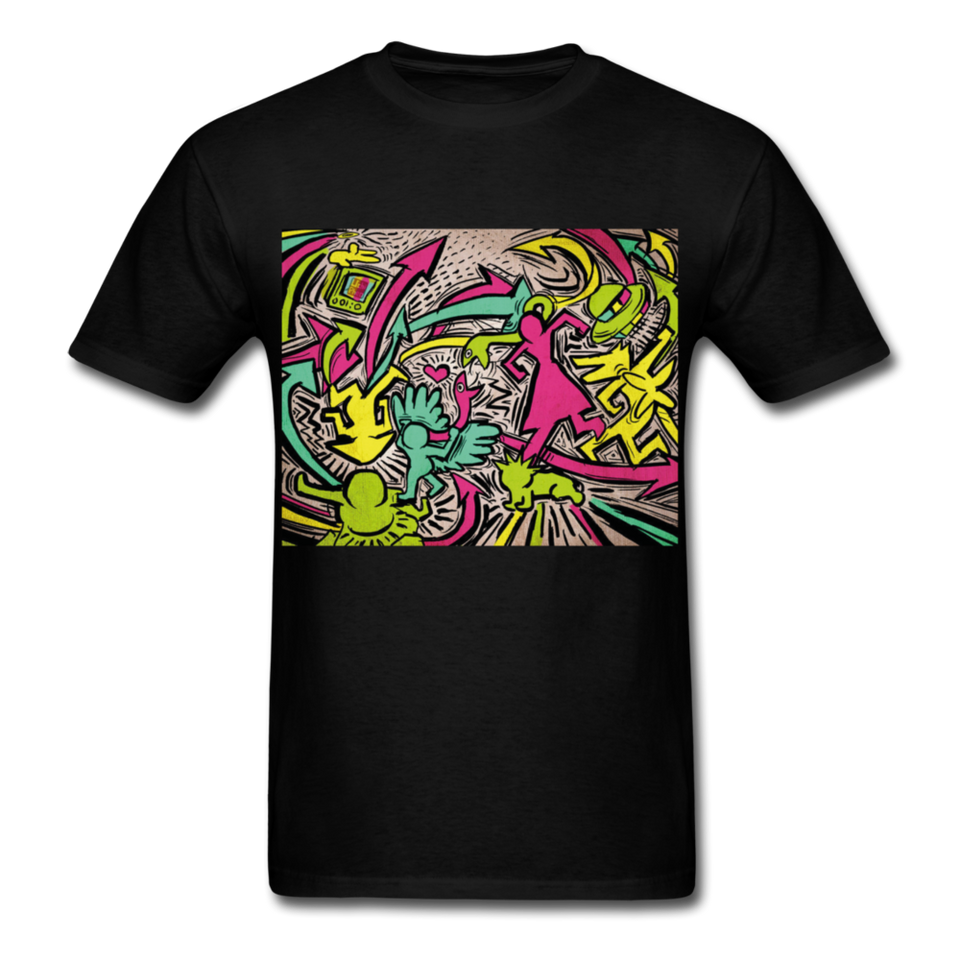 Keith Haring Tenue de chemise de rap, meilleure idée cadeau, Kicking It T-shirt - black
