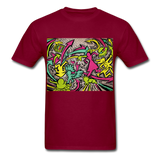 Keith Haring Tenue de chemise de rap, meilleure idée cadeau, Kicking It T-shirt - burgundy