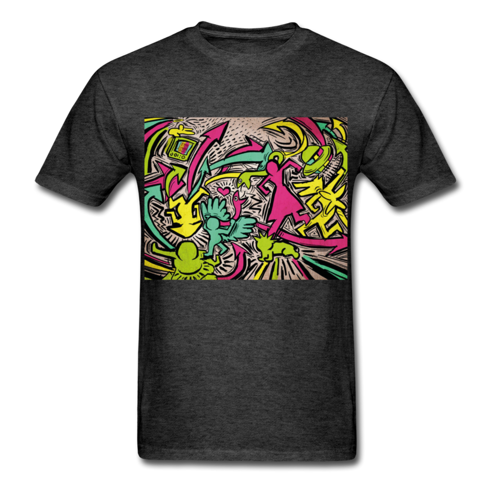 Keith Haring Tenue de chemise de rap, meilleure idée cadeau, Kicking It T-shirt - heather black