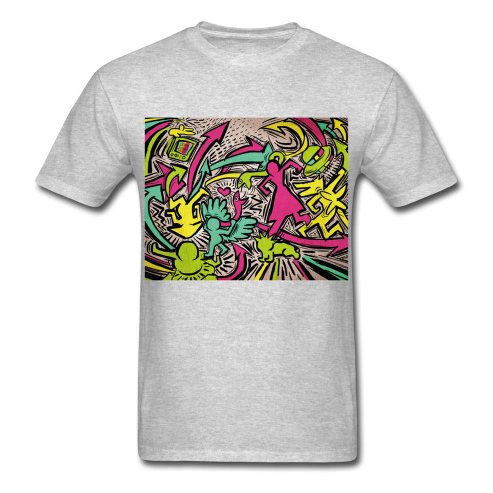 Keith Haring Tenue de chemise de rap, meilleure idée cadeau, Kicking It T-shirt - heather gray