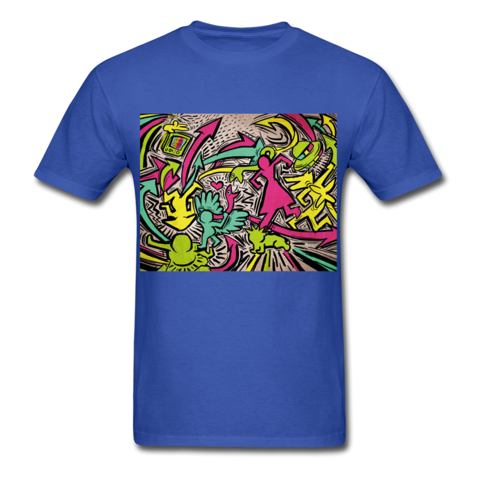 Keith Haring Tenue de chemise de rap, meilleure idée cadeau, Kicking It T-shirt - royal blue