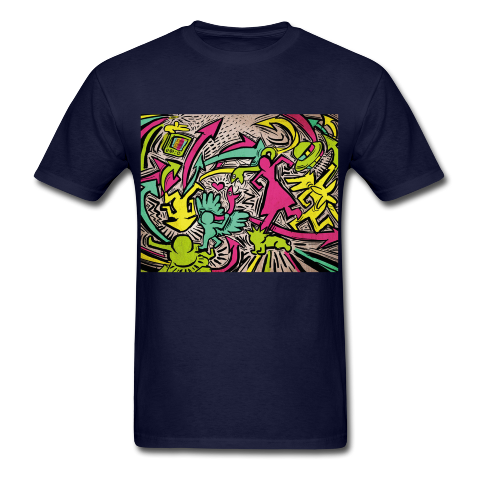 Keith Haring Tenue de chemise de rap, meilleure idée cadeau, Kicking It T-shirt - navy
