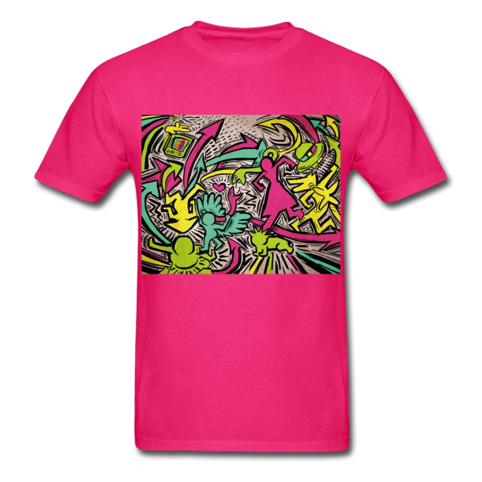 Keith Haring Tenue de chemise de rap, meilleure idée cadeau, Kicking It T-shirt - fuchsia