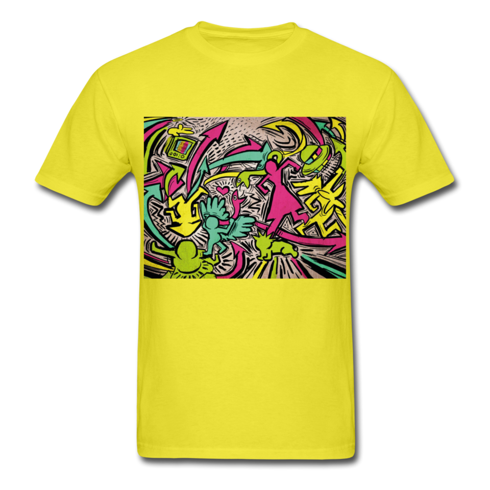 Keith Haring Tenue de chemise de rap, meilleure idée cadeau, Kicking It T-shirt - yellow