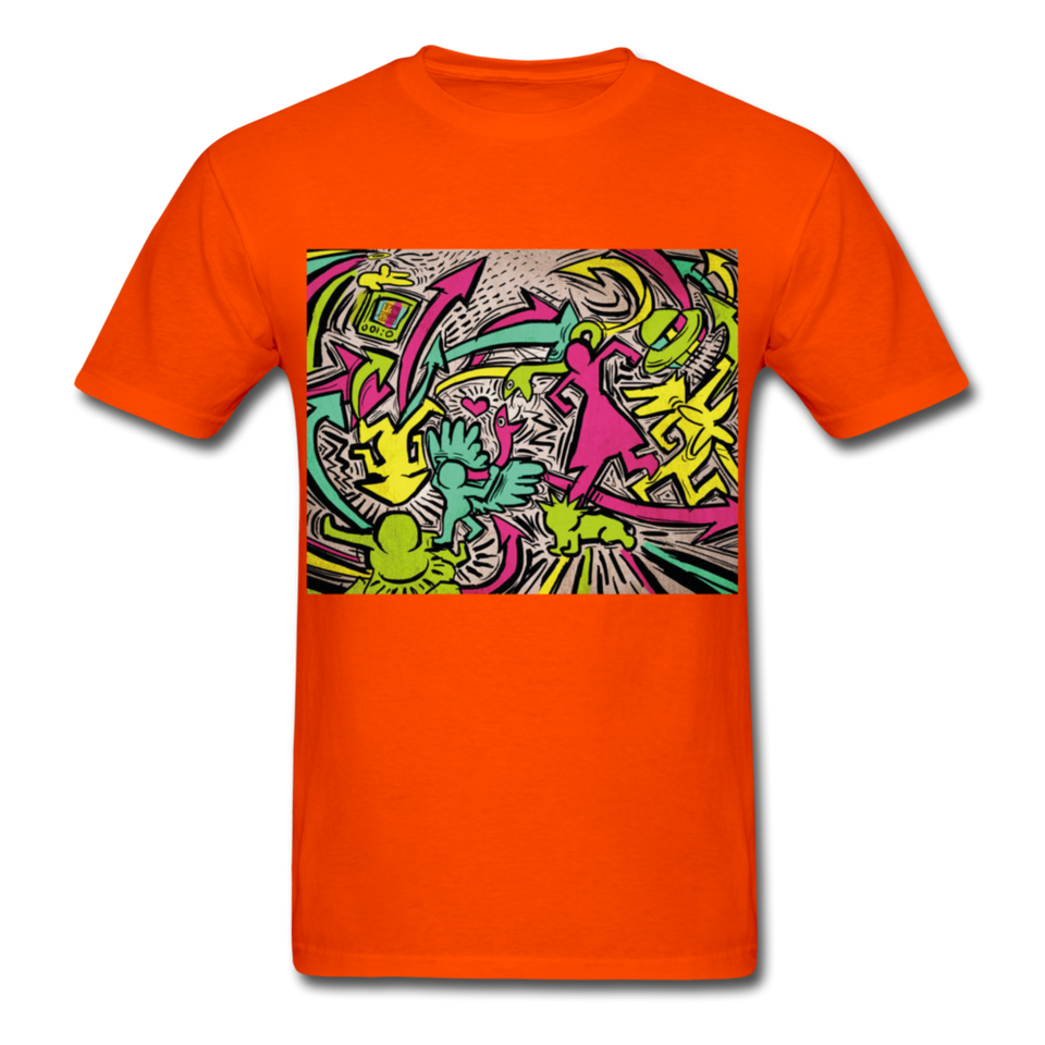 Keith Haring Tenue de chemise de rap, meilleure idée cadeau, Kicking It T-shirt - orange