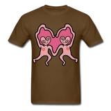 Keith Haring Shirt Les amoureux Graphic Street Art T-Shirt Size S-6XL - brown