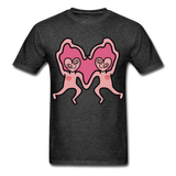 Keith Haring Shirt Les amoureux Graphic Street Art T-Shirt Size S-6XL - heather black