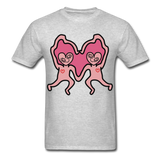 Keith Haring Shirt Les amoureux Graphic Street Art T-Shirt Size S-6XL - heather gray