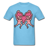 Keith Haring Shirt Les amoureux Graphic Street Art T-Shirt Size S-6XL - aquatic blue