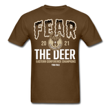 2021 Milwaukee Bucks Fear The Deer shirt Eastern Conference NBA Champions TShirt - brown
