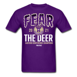 2021 Milwaukee Bucks Fear The Deer shirt Eastern Conference NBA Champions TShirt - purple