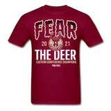 2021 Milwaukee Bucks Fear The Deer shirt Eastern Conference NBA Champions TShirt - burgundy