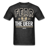 2021 Milwaukee Bucks Fear The Deer shirt Eastern Conference NBA Champions TShirt - heather black