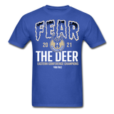 2021 Milwaukee Bucks Fear The Deer shirt Eastern Conference NBA Champions TShirt - royal blue